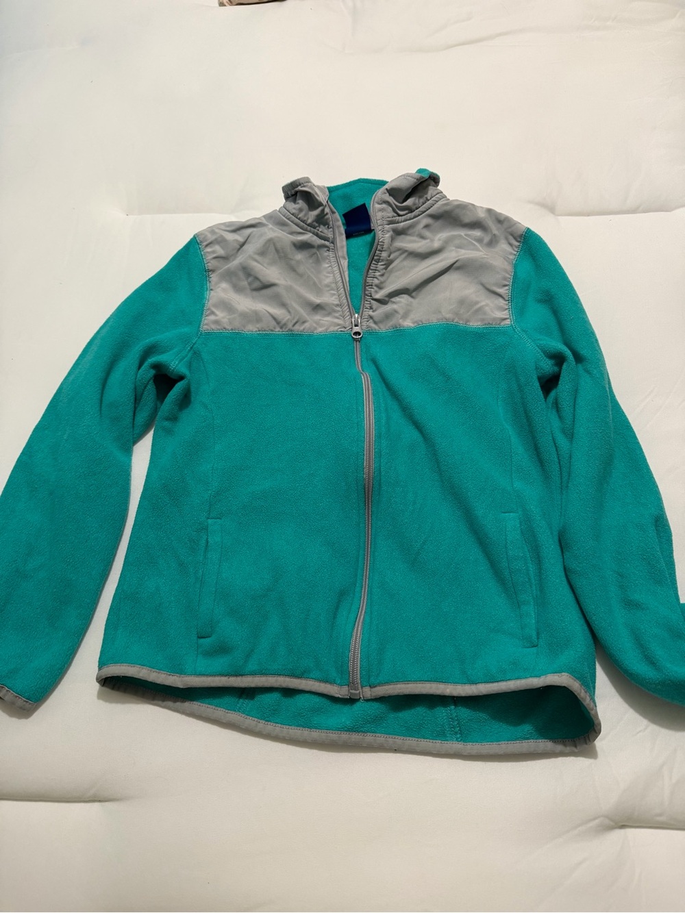 Pony Teal and Gray Kids Zip-Up Fleece Jacket